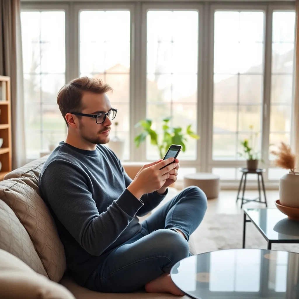 Persoon die digitale tools gebruikt voor gewoontevorming in typisch Nederlandse omgeving